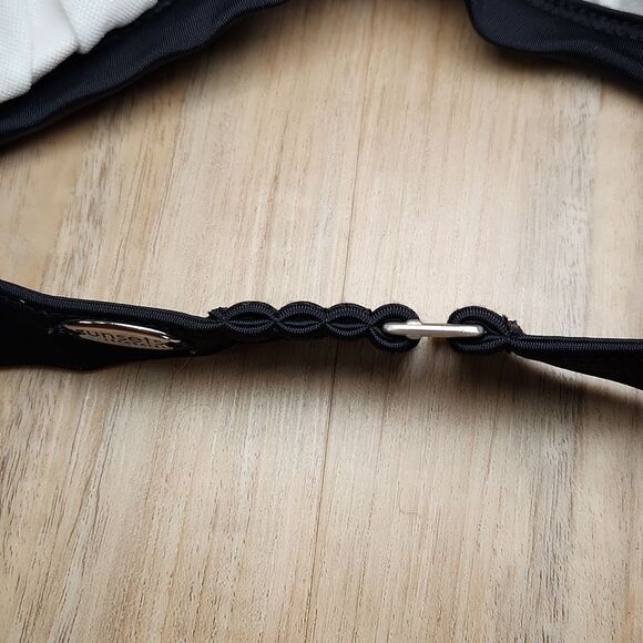 🐞Sunsets Black & Cream Animal Print Bikini Top Size D - Picture 6 of 8